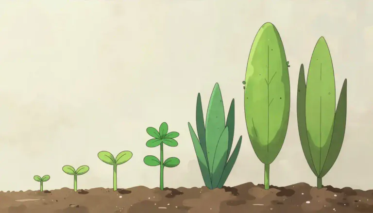 Visual representation of "grow" - To become larger or taller over a period of time