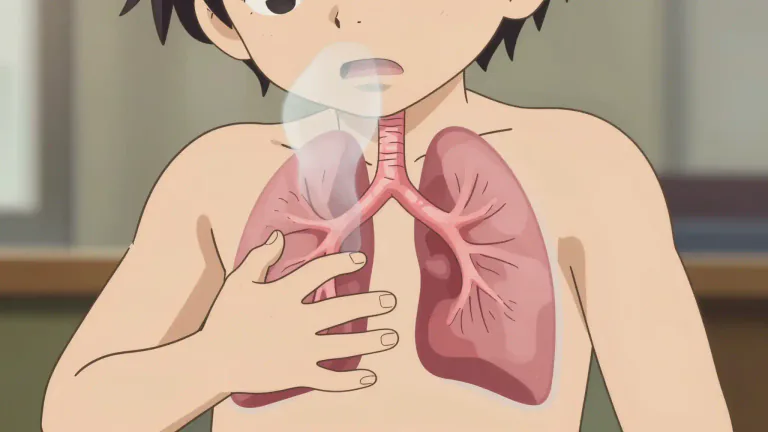 Visual representation of "asthma" - A medical condition that causes breathing difficulty because the airways in the lungs swell and narrow.