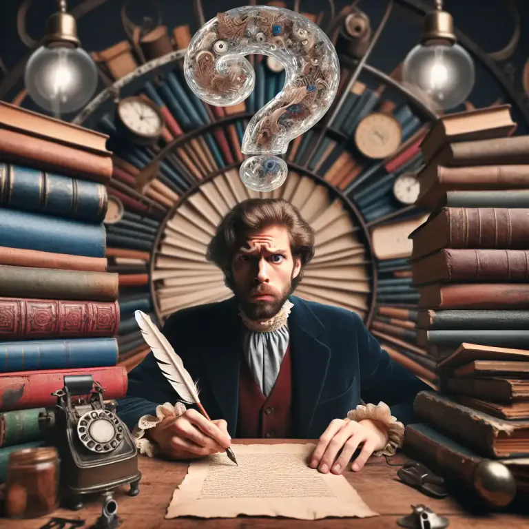 Visual representation of "aporia" - In literature, an expressed doubt or question about how to proceed.