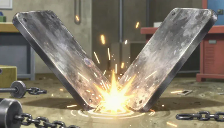 Visual representation of "clang" - A loud, resonant metallic sound or series of sounds.
