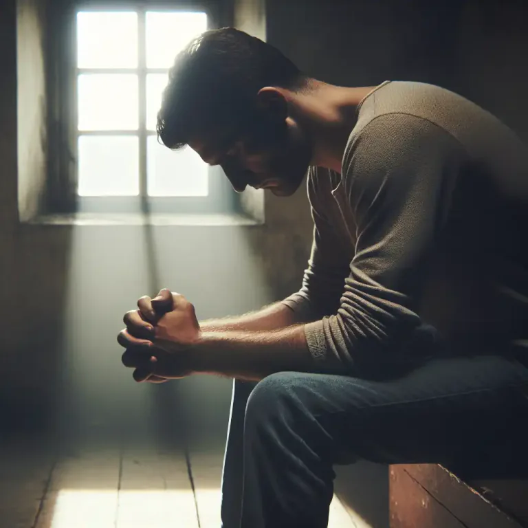 Visual representation of "penitence" - The action or process of admitting you have done something wrong and feeling regret.