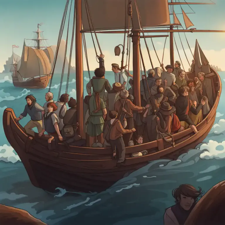 Visual representation of "launch out" - To start a journey, especially on water