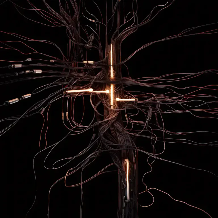 Visual representation of "grid" - A network of wires through which electricity is distributed to different places.