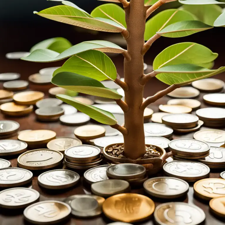 Visual representation of "earn" - To make a profit or income from an investment, savings etc.