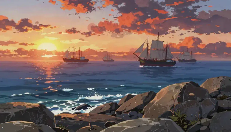 Visual representation of "offing" - A part of the sea that can be seen from the land and appears close