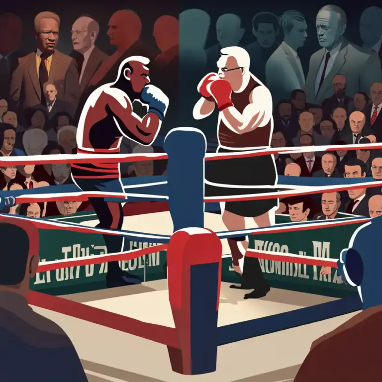 Visual representation of "fight it out" - To decide something by fighting or competing seriously until a clear winner is found