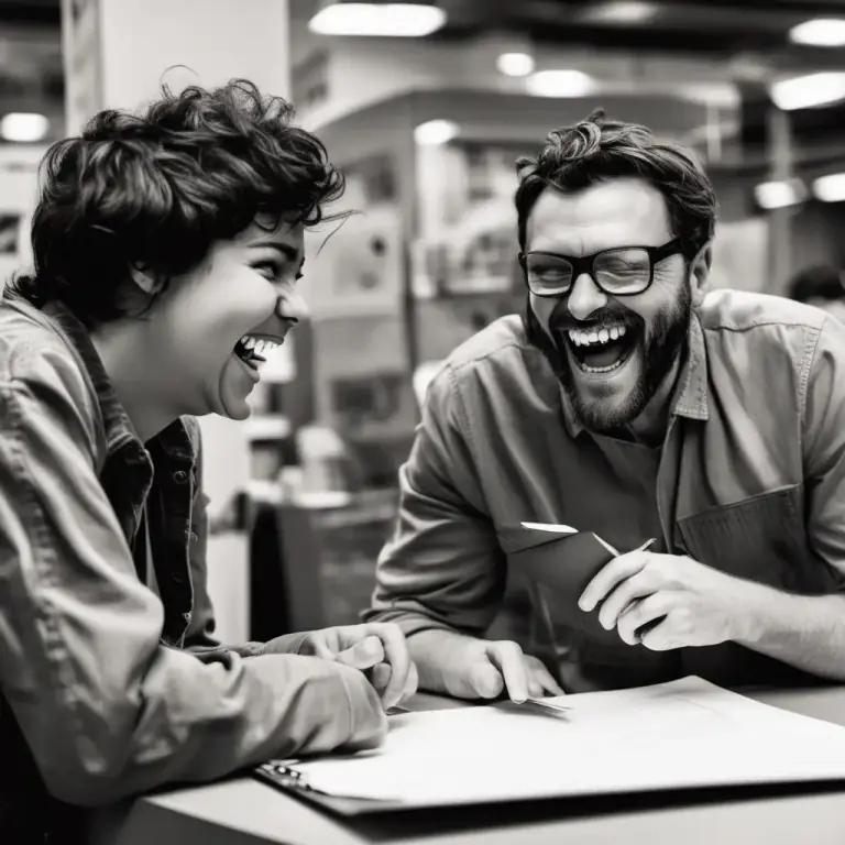 Visual representation of "joking apart" - Used to introduce a serious comment or topic after something humorous or not serious has been said