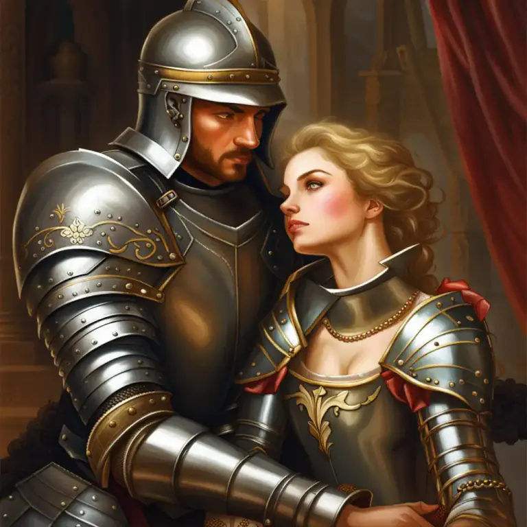 Visual representation of "knight" - A man who behaves in a brave, helpful, and kind way, especially towards women.