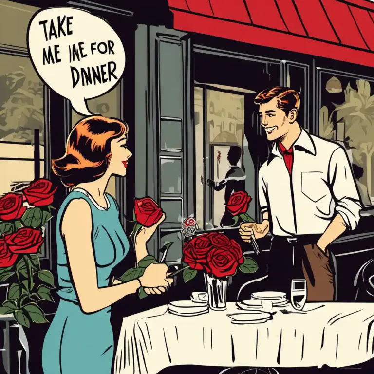 Visual representation of "take out" - To go to a place like a restaurant, theater, etc. with someone you have invited