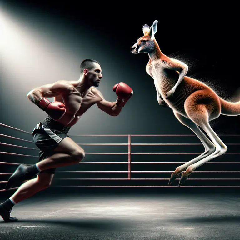Visual representation of "kangaroo" - In boxing, a kangaroo is a term for a fighter who jumps around the ring.