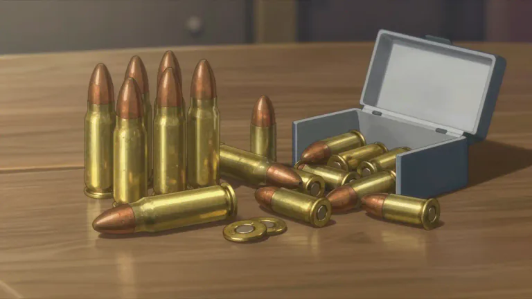 Visual representation of "ammunition" - Objects that are made to be shot from weapons like guns