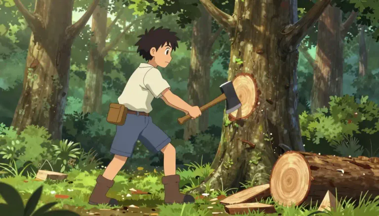 Visual representation of "woodcutter" - A person who cuts down trees for use as timber or wood for fuel.