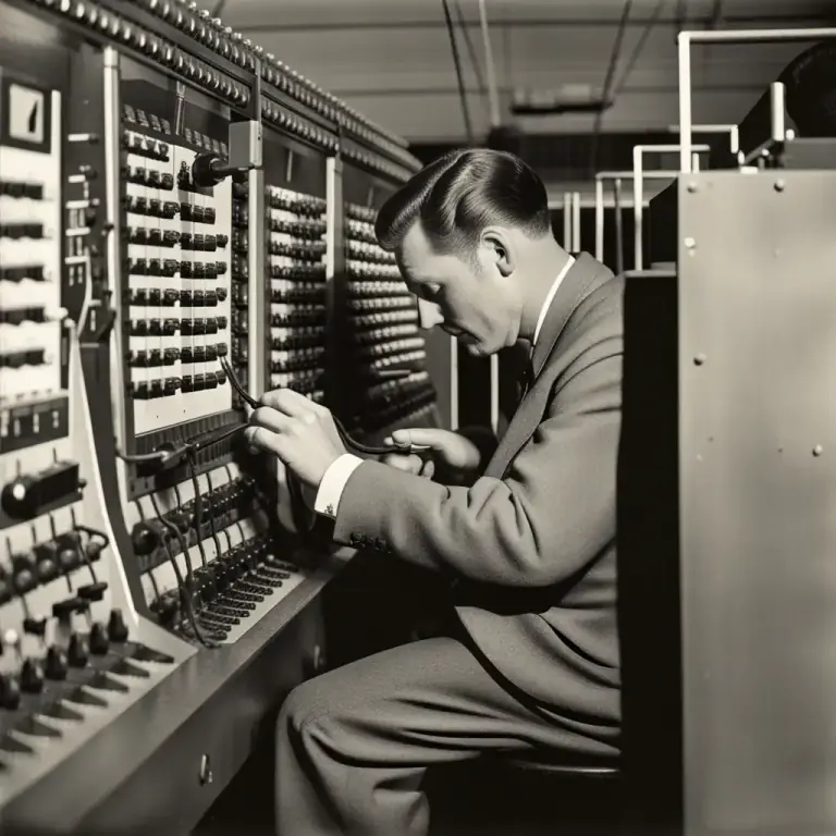 Visual representation of "patch through" - To connect someone to another person or place, especially by telephone