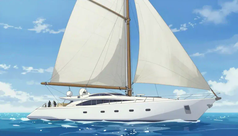 Visual representation of "yacht" - A large boat used for pleasure sailing or racing