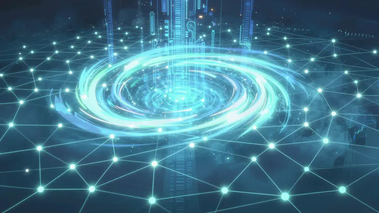 Visual representation of "cyberspace" - The online world of computer networks and the internet