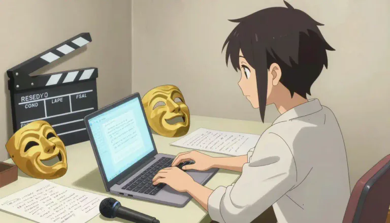 Visual representation of "scriptwriter" - A person who writes the storyline for a movie, play or broadcast show.
