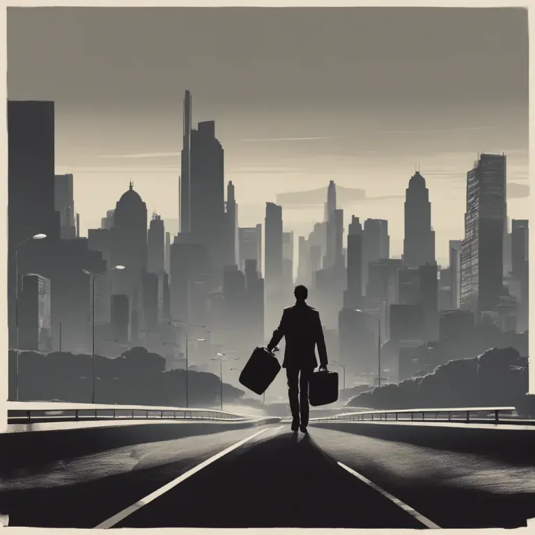 Visual representation of "on the road" - Traveling or doing work away from the place where you usually live or work.