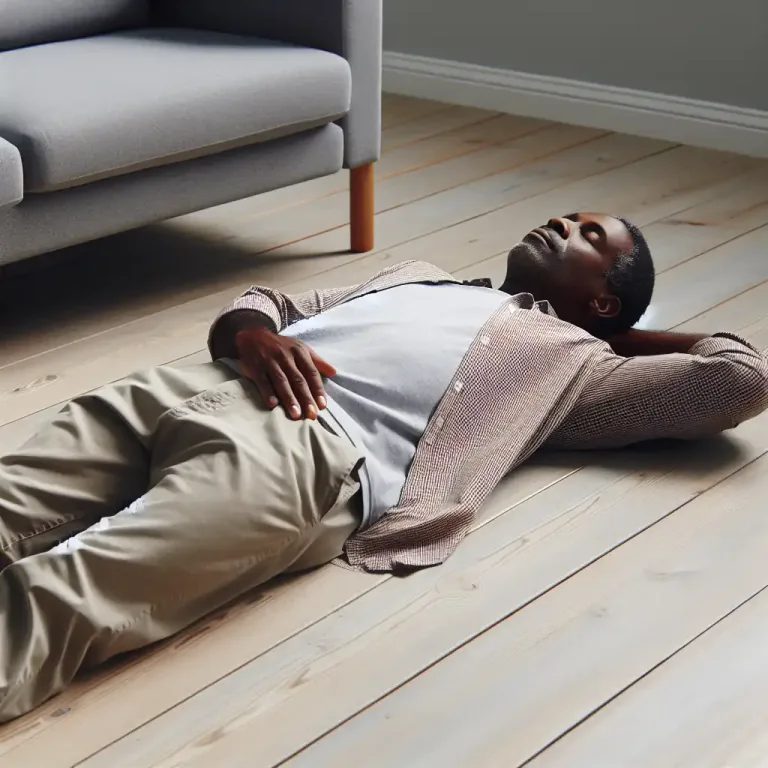 Visual representation of "flat" - Being horizontal or lying down.