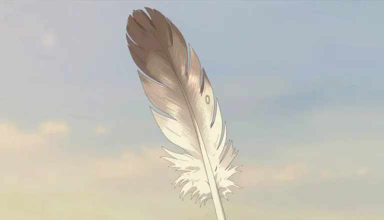 Visual representation of "plume" - A large feather, especially one from a bird of prey or a large bird