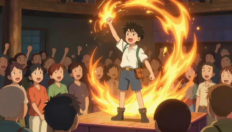 Visual representation of "firebrand" - A person who is passionate about a particular cause and promotes it vigorously