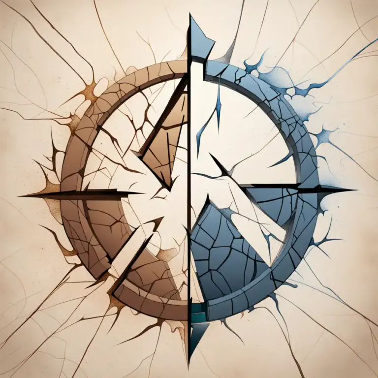 Visual representation of "fracture" - To disrupt the peace or harmony in a situation or relationship.