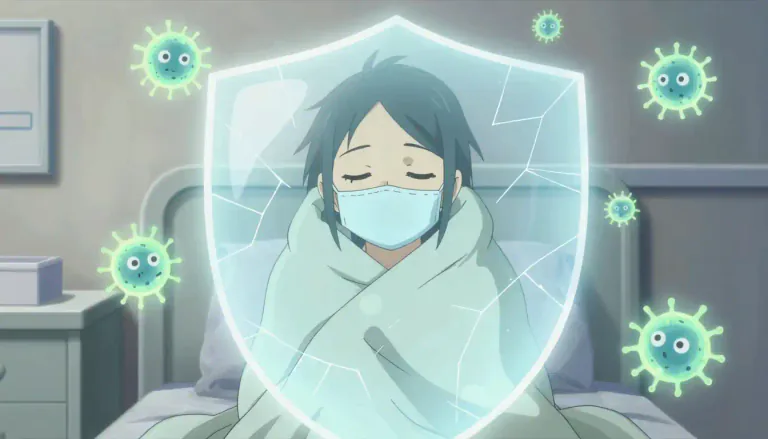 Visual representation of "immunodeficient" - Having a deficient or weakened immune system, which may lead to increased vulnerability to infections and diseases.