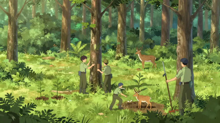 Visual representation of "silvicultural" - Relating to the cultivation and management of forests and trees, including aspects of wood production, ecology, and conservation.