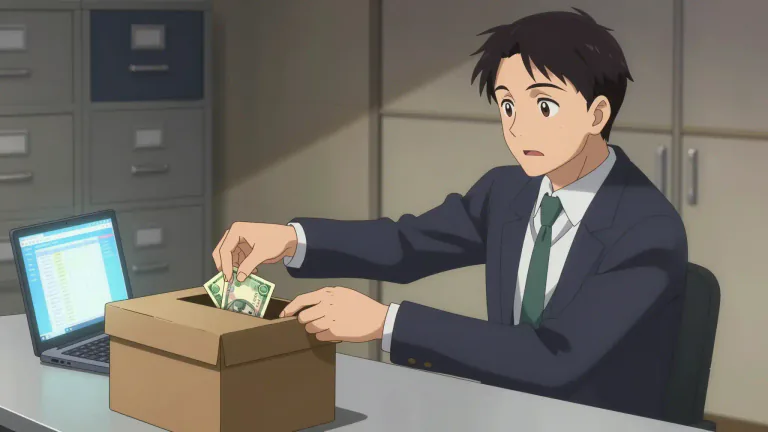 Visual representation of "skim" - Steal money or information in small amounts or subtly