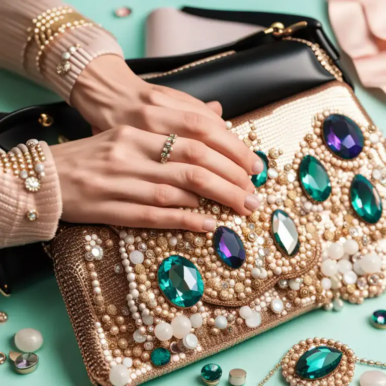 Visual representation of "bedazzle" - To decorate something with shiny, sparkly objects, like gems or sequins