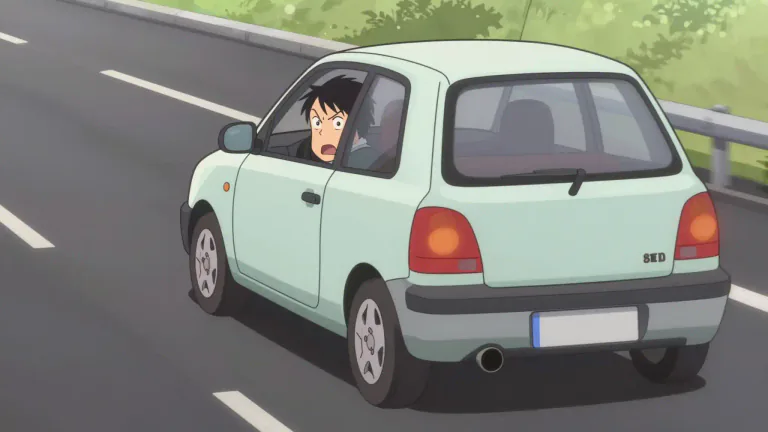 Visual representation of "tailgate" - To drive too closely behind another vehicle.