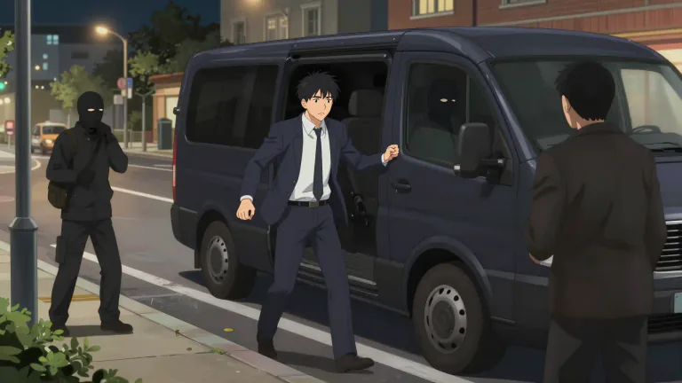 Visual representation of "snatch" - To kidnap a person, often for a ransom.