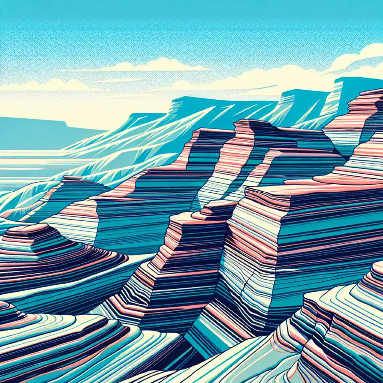 Visual representation of "concordant" - In geology, describes how layers of rock or sediment are in the same position as when they were formed.