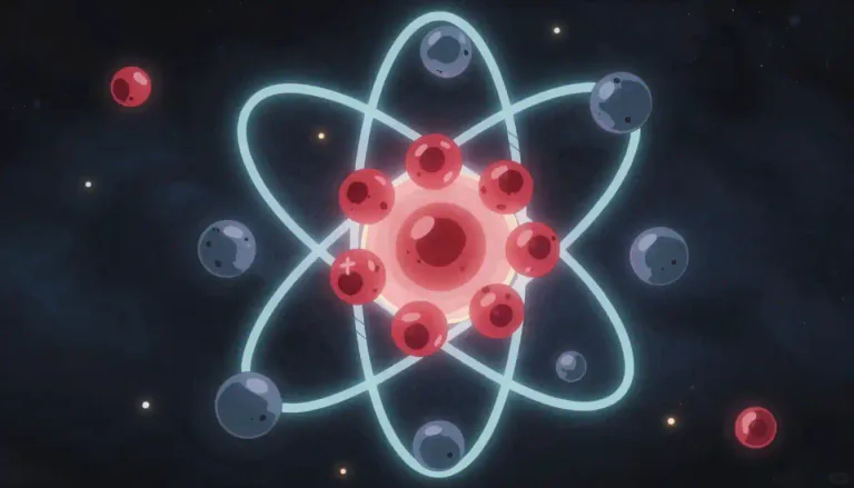 Visual representation of "neutron" - A particle found in the nucleus of an atom, has no electric charge.