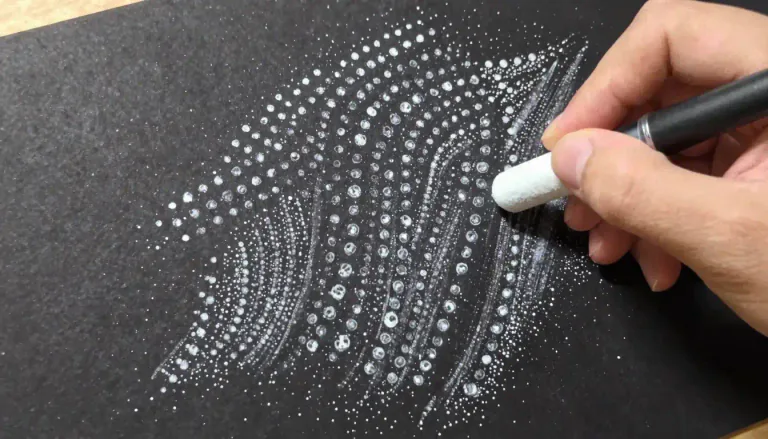 Visual representation of "stipple" - To make small dots on a surface