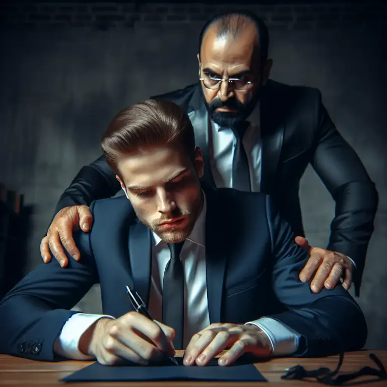 Visual representation of "bludgeon" - To pressure someone into doing something