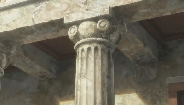 Visual representation of "column" - A tall, vertical structural piece that supports a building or other structure