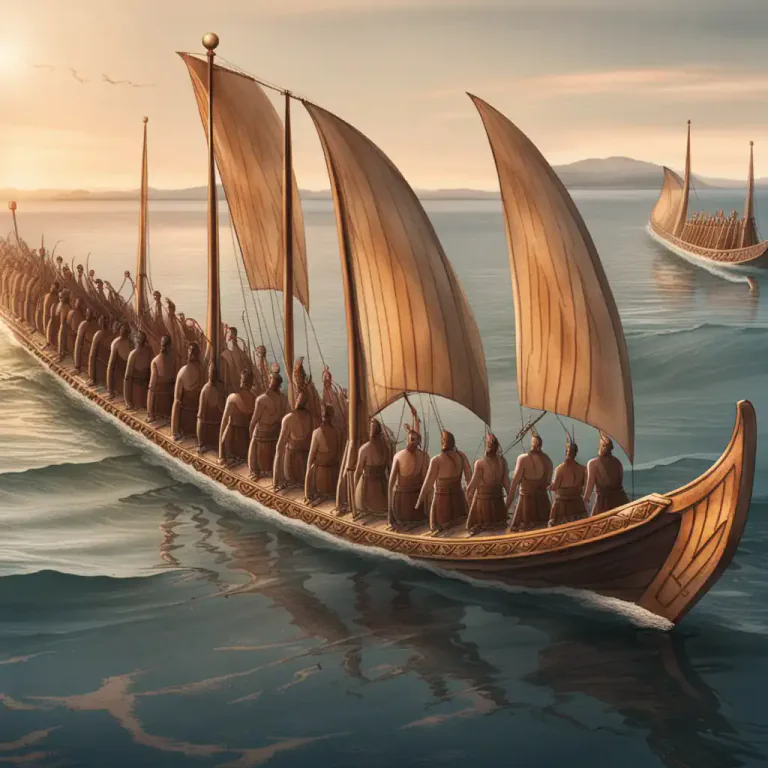 Visual representation of "galley" - A long flat ship with many rowers, used especially by the ancient Greeks and Romans.
