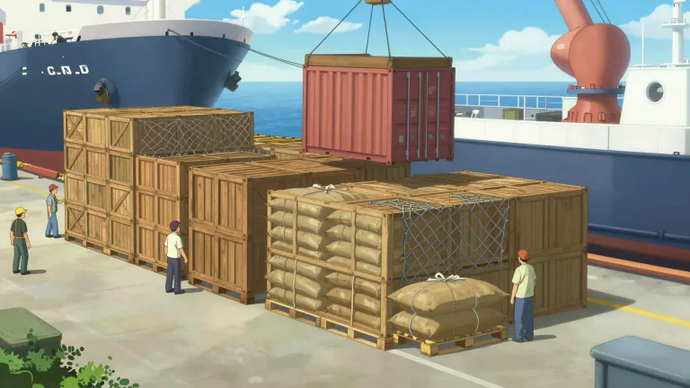Visual representation of "shipment" - A large amount of goods sent together to a place