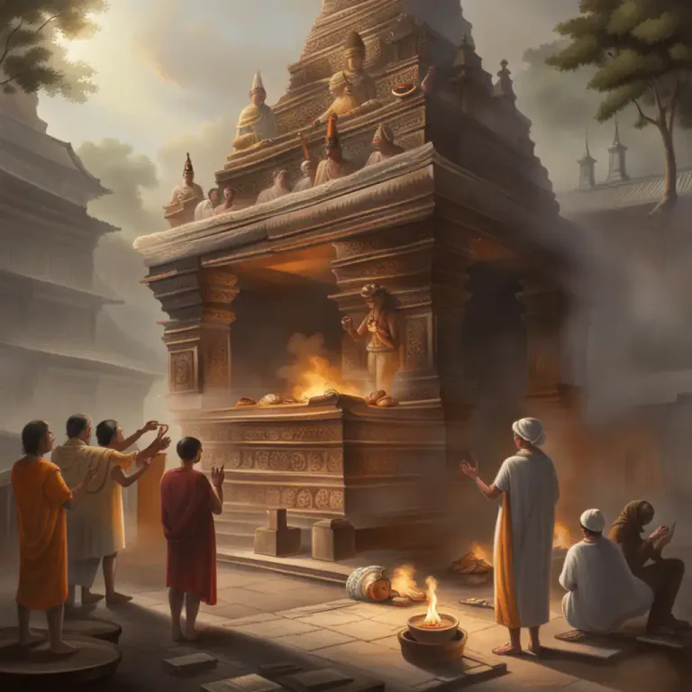 Visual representation of "ritualistic" - Relating to the worship or service of a god, especially a religion with many rituals
