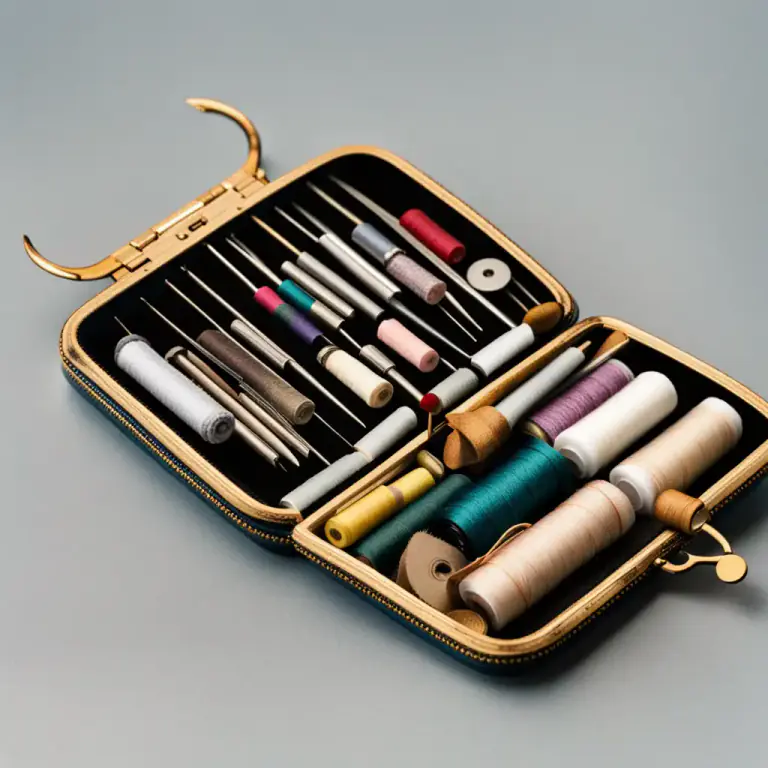 Visual representation of "housewife" - A small case for needles, thread, and other small sewing items