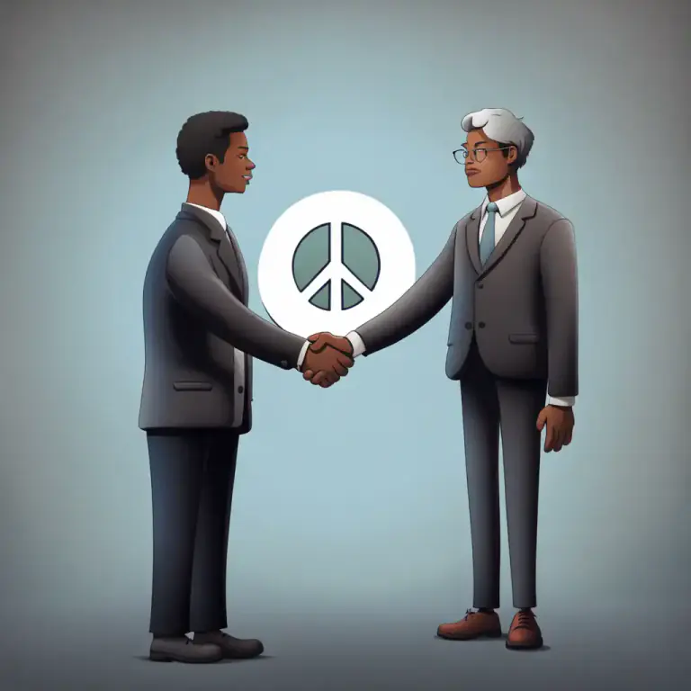 Visual representation of "play along" - To pretend to agree or accept something in order to keep a peaceful situation or to achieve something.