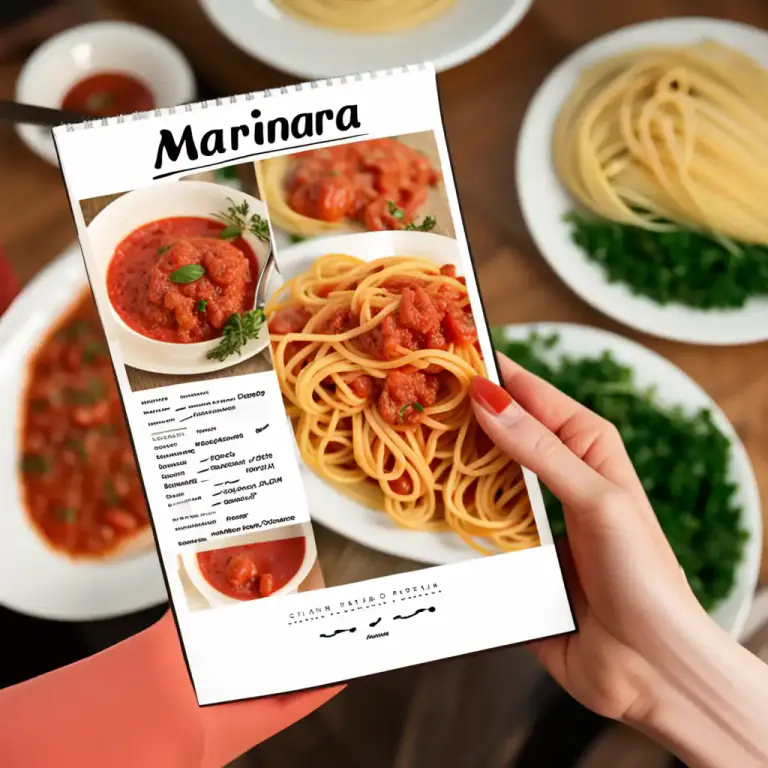 Visual representation of "marinara" - Referring to the marinara sauce or its ingredients.