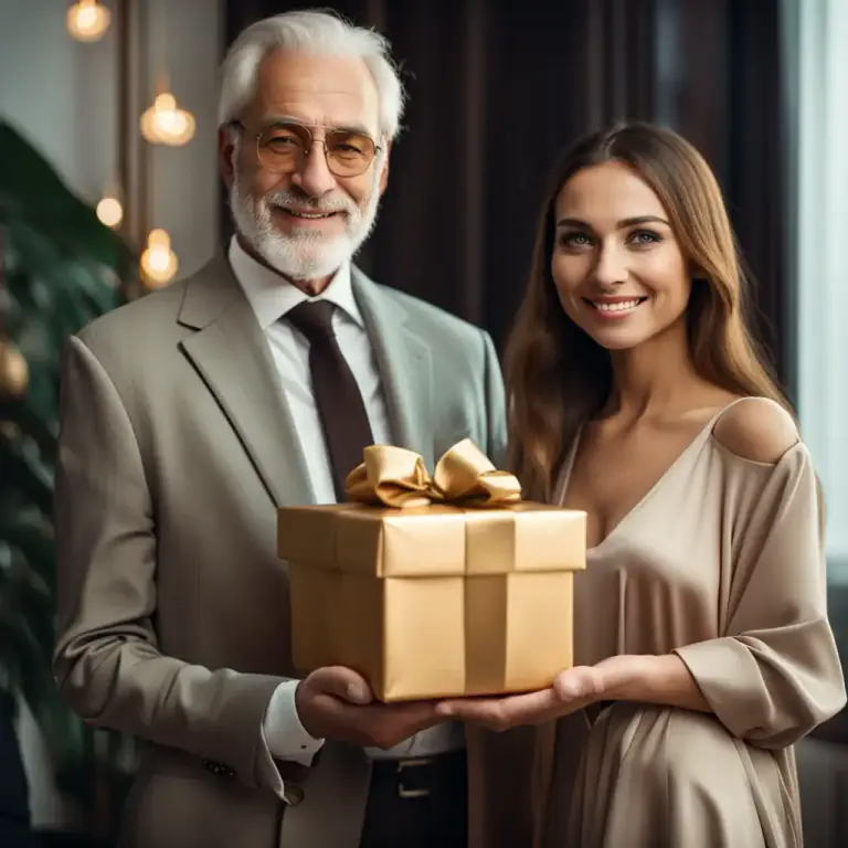 Visual representation of "daddy" - An older man who is rich and takes care of a younger person, often in a romantic relationship