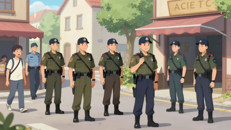 Visual representation of "gendarmerie" - A gendarmerie is a military force charged with police duties among civilian populations.