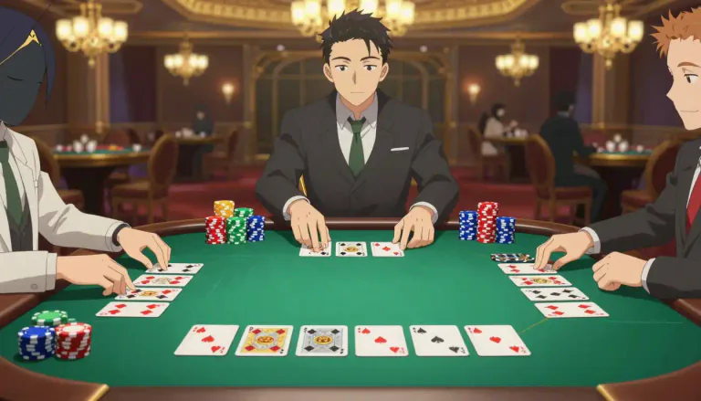 Visual representation of "baccarat" - A card game played in casinos, similar to blackjack.