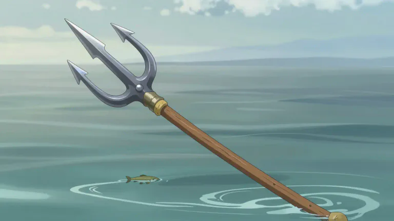 Visual representation of "trident" - A three-pronged spear, especially one used for fishing.