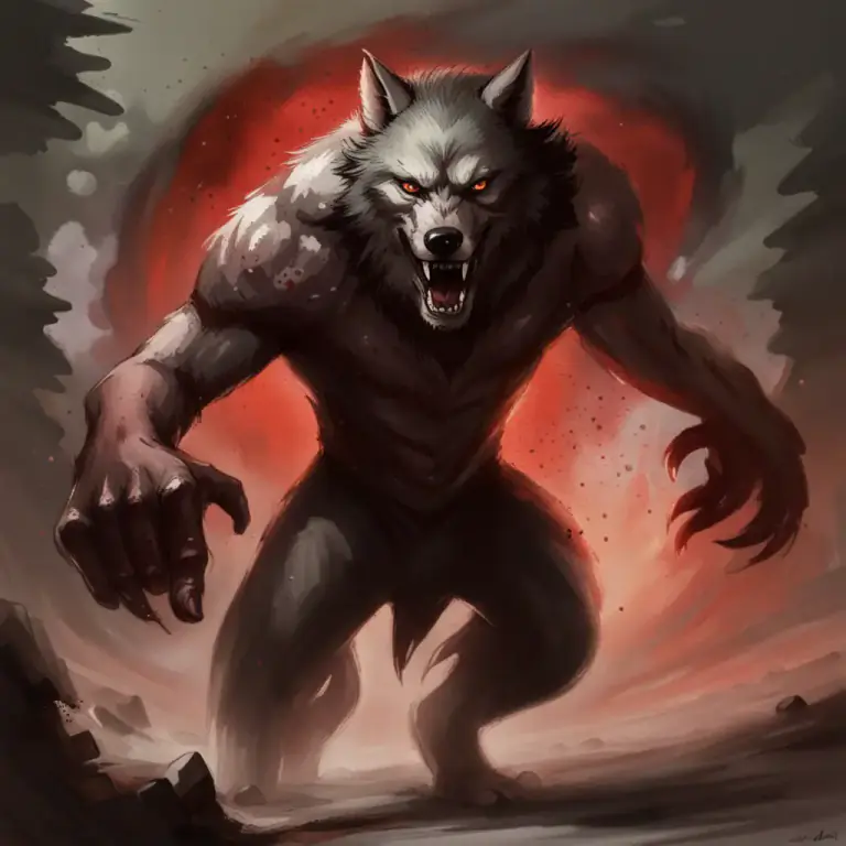 Visual representation of "werewolf" - A person who changes into a very different, especially more violent or aggressive, character.