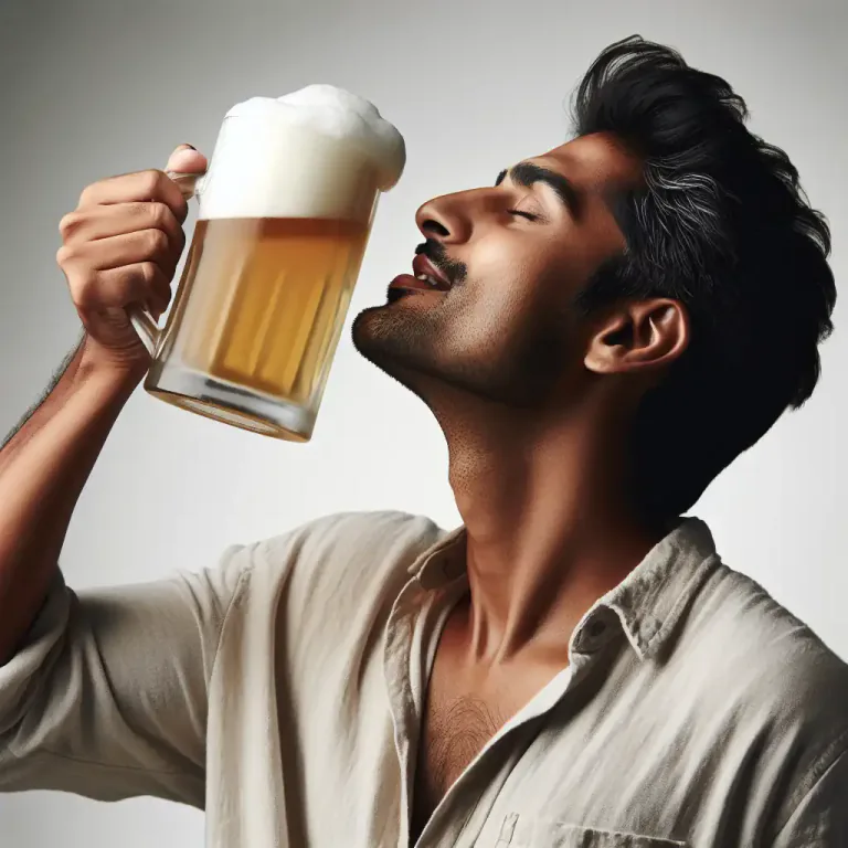Visual representation of "hoist" - To drink something in large gulps.