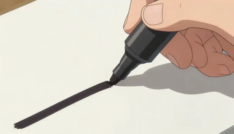 Visual representation of "marker" - A pen that has a felt tip and produces thick lines.