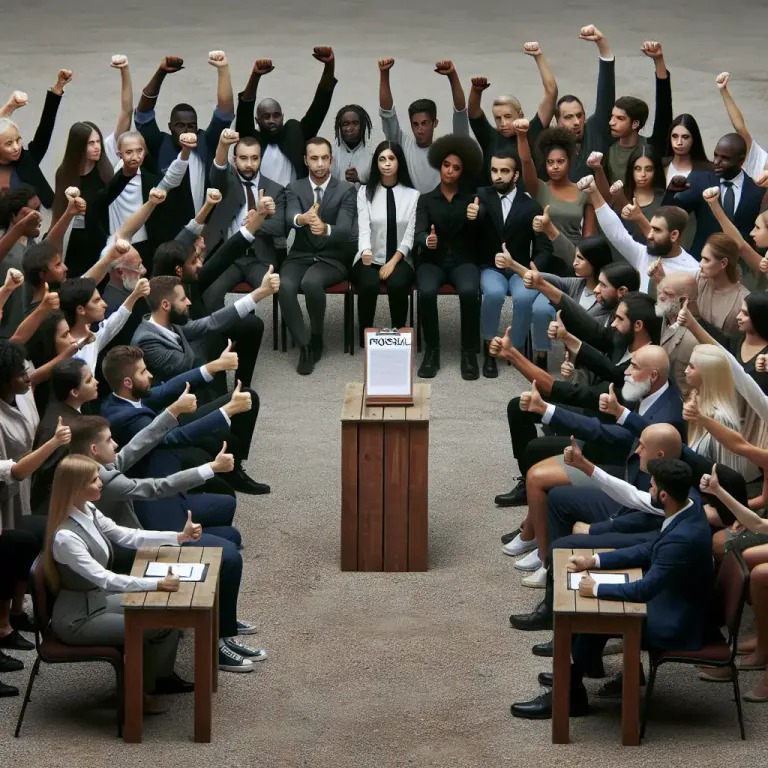 Visual representation of "for" - In support of or in favour of